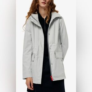 HUNTER Rain Jacket Women’s Abbey Size XL Teal Rubberized Waterproof NWOT Preppy